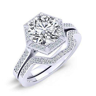 Anise Diamond Matching Band Only (engagement Ring Not Included) For Ring With Round Center whitegold
