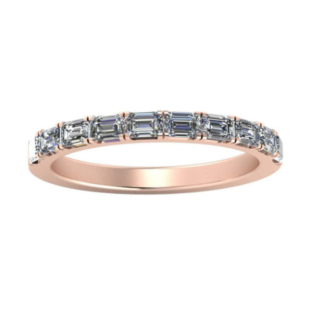 Anya Baguette Trendy Diamond Wedding Ring rosegold