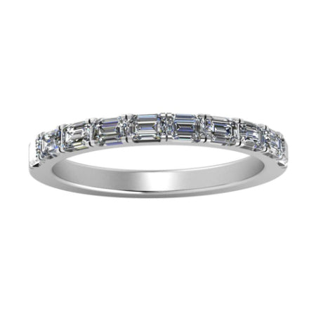 Anya Baguette Trendy Diamond Wedding Ring whitegold