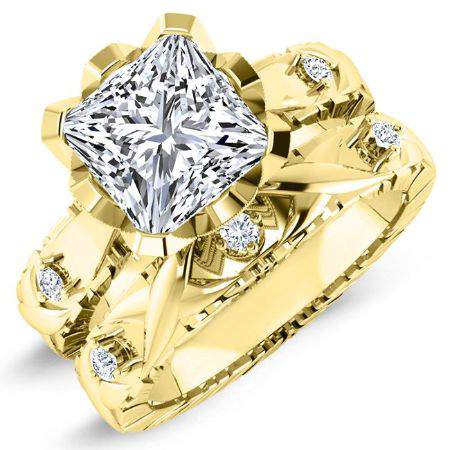 Arbor Moissanite Matching Band Only (engagement Ring Not Included) For Ring With Princess Center yellowgold