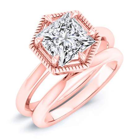 Aspen Diamond Matching Band Only (engagement Ring Not Included) For Ring With Princess Center rosegold