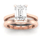 Astilbe Diamond Matching Band Only (does Not Include Engagement Ring)  For Ring With Emerald Center rosegold