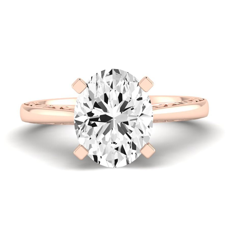 Astilbe Oval Moissanite Engagement Ring rosegold