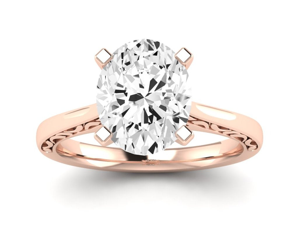 Astilbe Oval Moissanite Engagement Ring rosegold