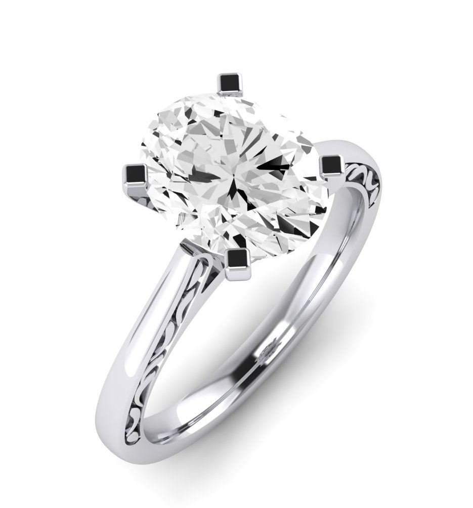 Astilbe Oval Moissanite Engagement Ring whitegold