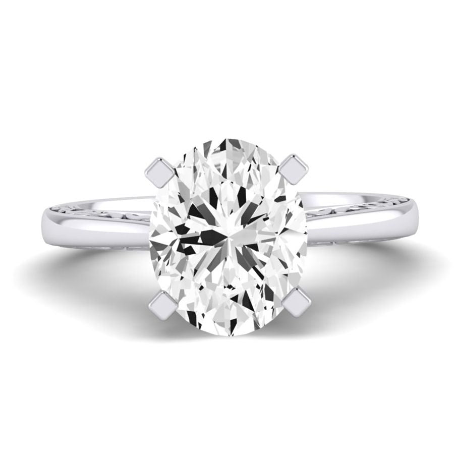 Astilbe Oval Moissanite Engagement Ring whitegold