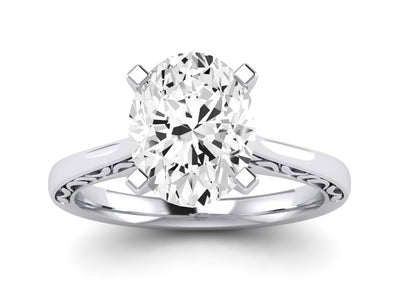 Astilbe Oval Moissanite Engagement Ring whitegold