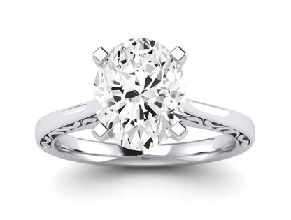 Astilbe Oval Moissanite Engagement Ring whitegold