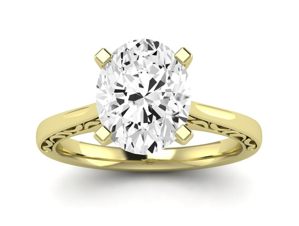 Astilbe Oval Moissanite Engagement Ring yellowgold