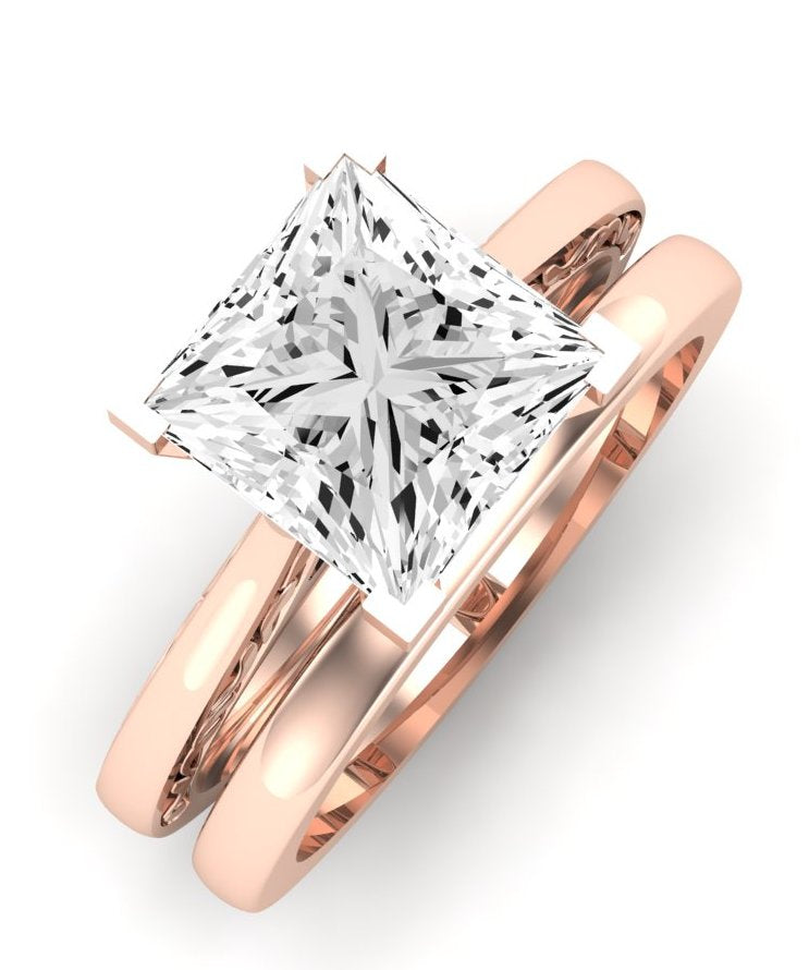 Astilbe Diamond Matching Band Only (does Not Include Engagement Ring) For Ring With Princess Center rosegold