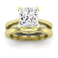 Astilbe Moissanite Matching Band Only (does Not Include Engagement Ring) For Ring With Princess Center yellowgold