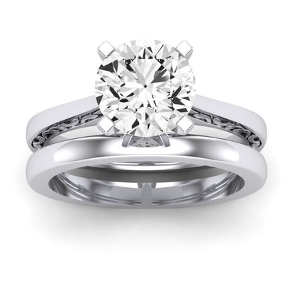 Astilbe Diamond Matching Band Only (does Not Include Engagement Ring) For Ring With Round Center whitegold