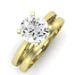 Astilbe Moissanite Matching Band Only (does Not Include Engagement Ring) For Ring With Round Center yellowgold