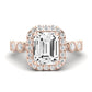 Aubretia Emerald Diamond Engagement Ring (Lab Grown Igi Cert) rosegold