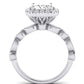 Aubretia Emerald Diamond Engagement Ring (Lab Grown Igi Cert) whitegold