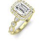 Aubretia Emerald Moissanite Engagement Ring yellowgold