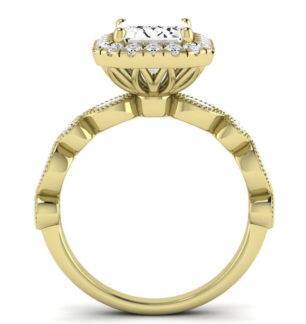 Aubretia Emerald Diamond Engagement Ring (Lab Grown Igi Cert) yellowgold