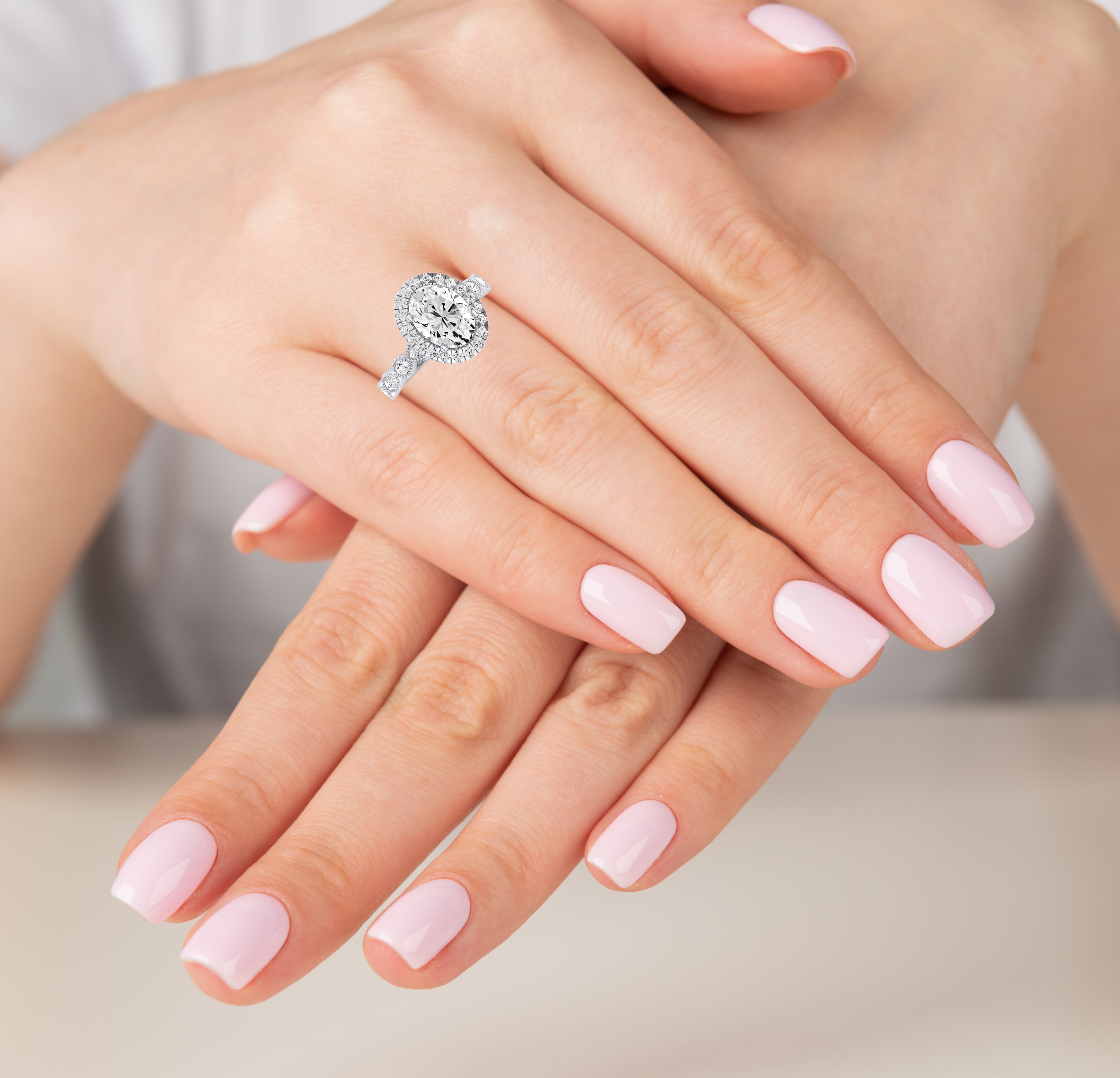 Aubretia Oval Diamond Engagement Ring (Lab Grown Igi Cert) whitegold