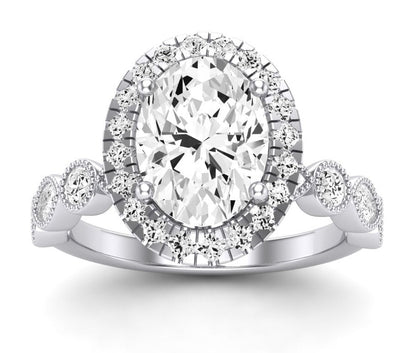 Aubretia Oval Diamond Engagement Ring (Lab Grown Igi Cert) whitegold