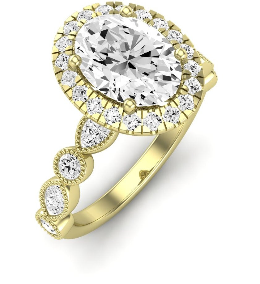 Aubretia Oval Moissanite Engagement Ring yellowgold