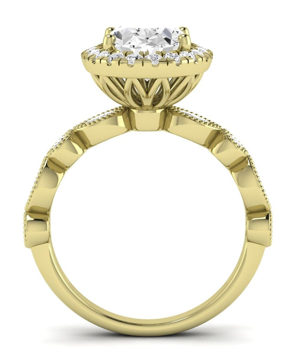 Aubretia Oval Moissanite Engagement Ring yellowgold