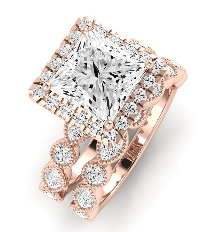 Aubretia Diamond Matching Band Only (does Not Include Engagement Ring) For Ring With Princess Center rosegold