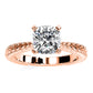 Azalea Cushion Moissanite Engagement Ring rosegold