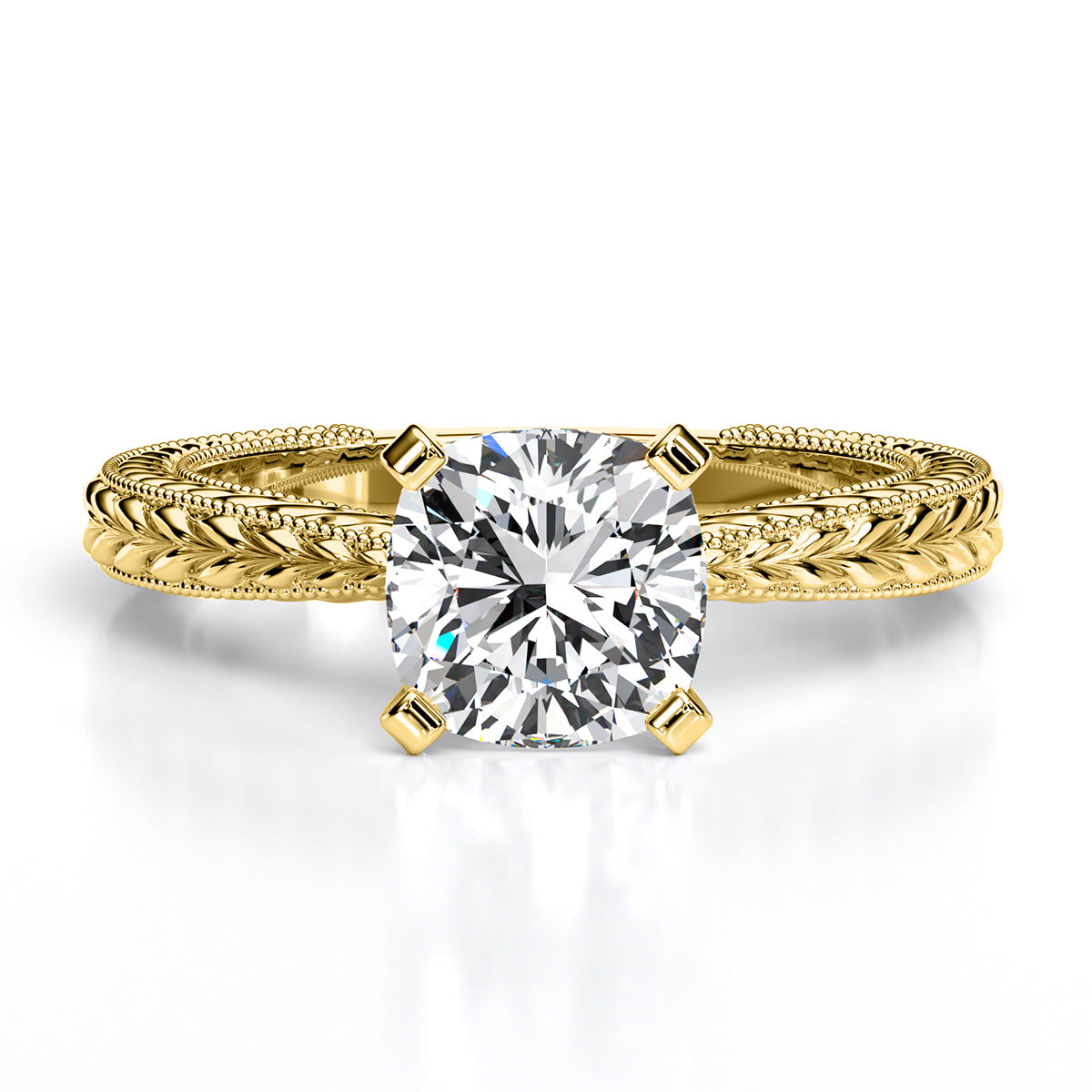 Azalea Cushion Diamond Engagement Ring (Lab Grown Igi Cert) yellowgold
