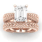 Azalea Moissanite Matching Band Only (does Not Include Engagement Ring) For Ring With Emerald Center rosegold