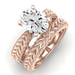 Azalea Moissanite Matching Band Only (does Not Include Engagement Ring) For Ring With Oval Center rosegold