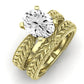 Azalea Diamond Matching Band Only (does Not Include Engagement Ring) For Ring With Oval Center yellowgold