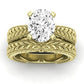 Azalea Moissanite Matching Band Only (does Not Include Engagement Ring) For Ring With Oval Center yellowgold