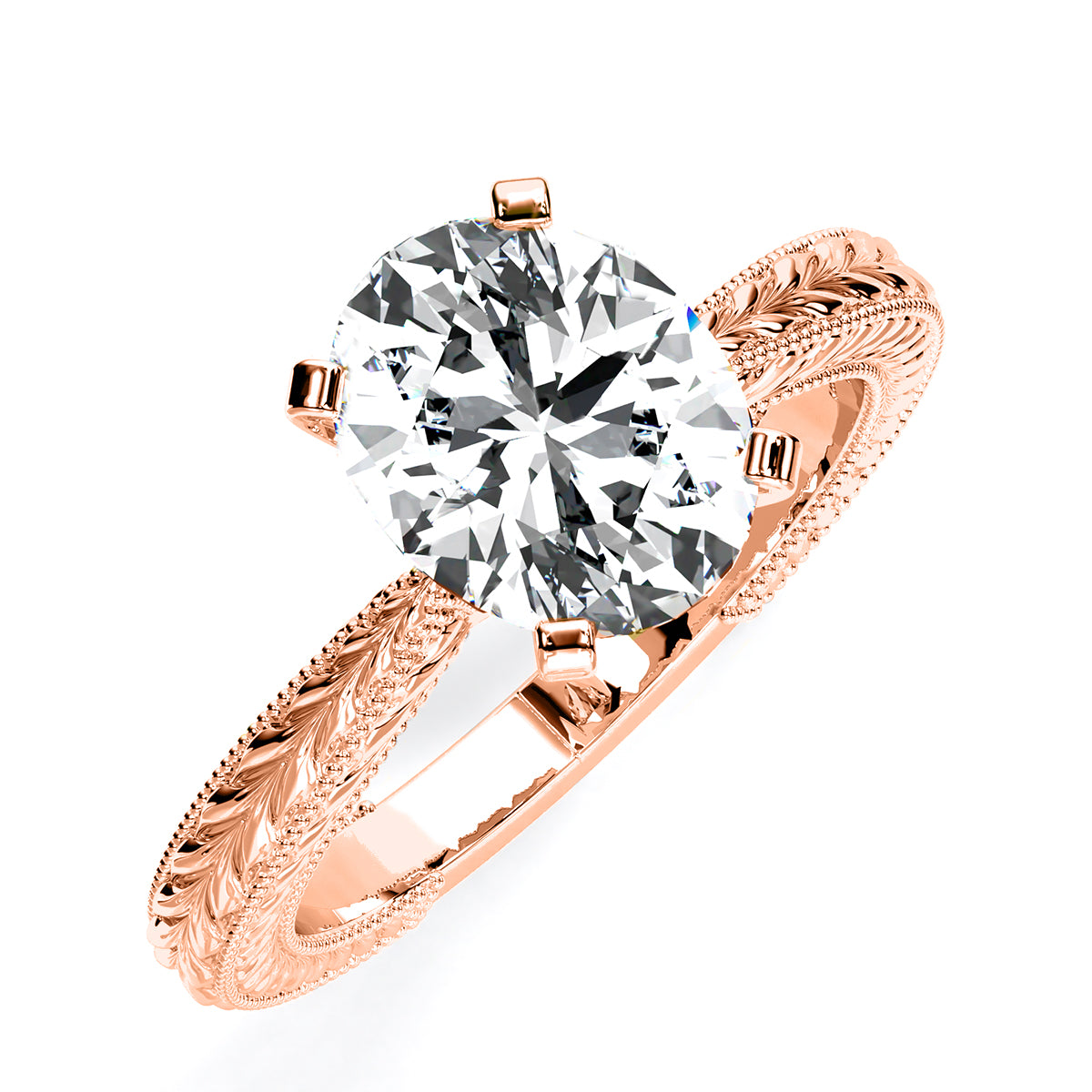 Azalea Oval Moissanite Engagement Ring rosegold