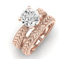 Azalea Moissanite Matching Band Only (does Not Include Engagement Ring) For Ring With Round Center rosegold