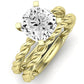 Balsam Moissanite Matching Band Only (does Not Include Engagement Ring) For Ring With Cushion Center yellowgold