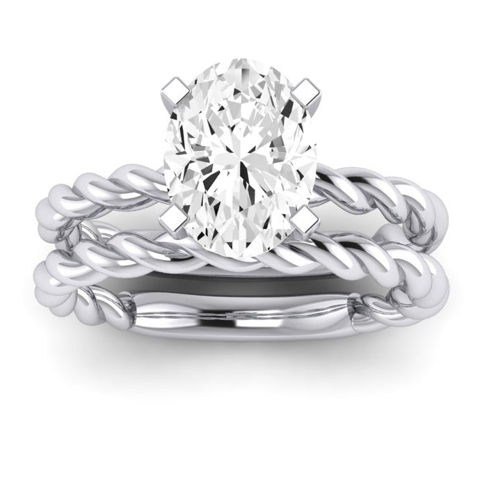 Balsam Moissanite Matching Band Only ( Engagement Ring Not Included)  For Ring With Oval Center whitegold