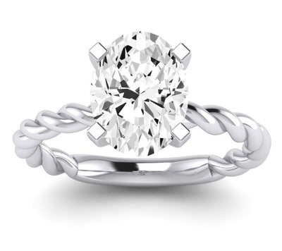 Balsam Oval Moissanite Engagement Ring whitegold