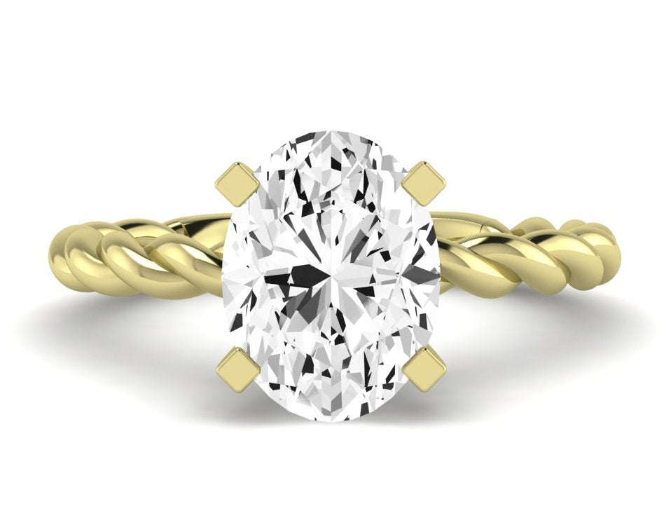 Balsam Oval Moissanite Engagement Ring yellowgold