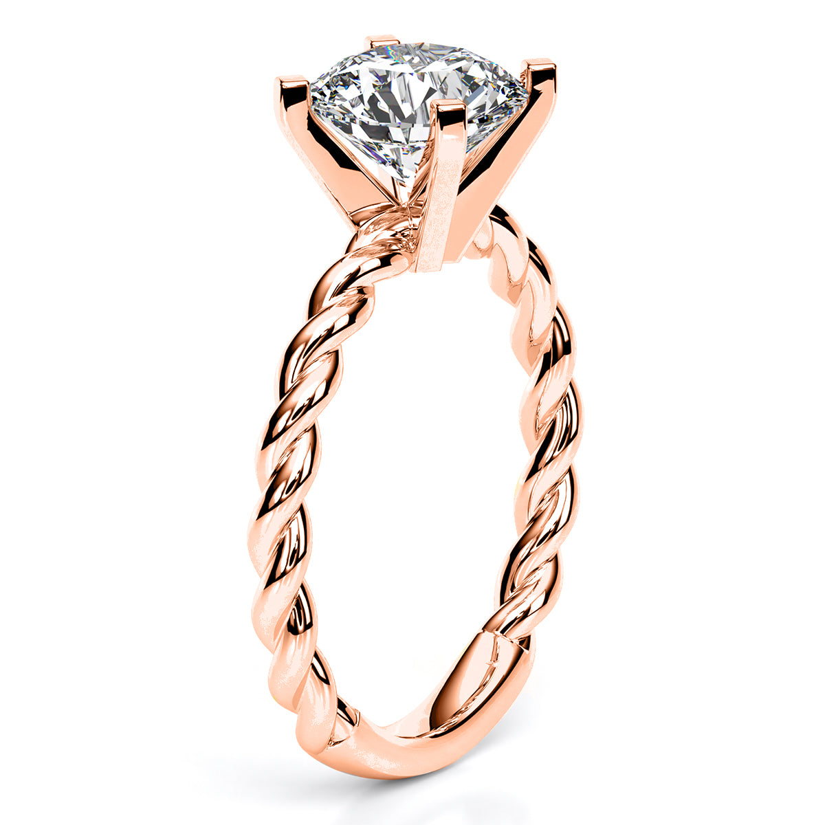 Balsam Round Moissanite Engagement Ring rosegold