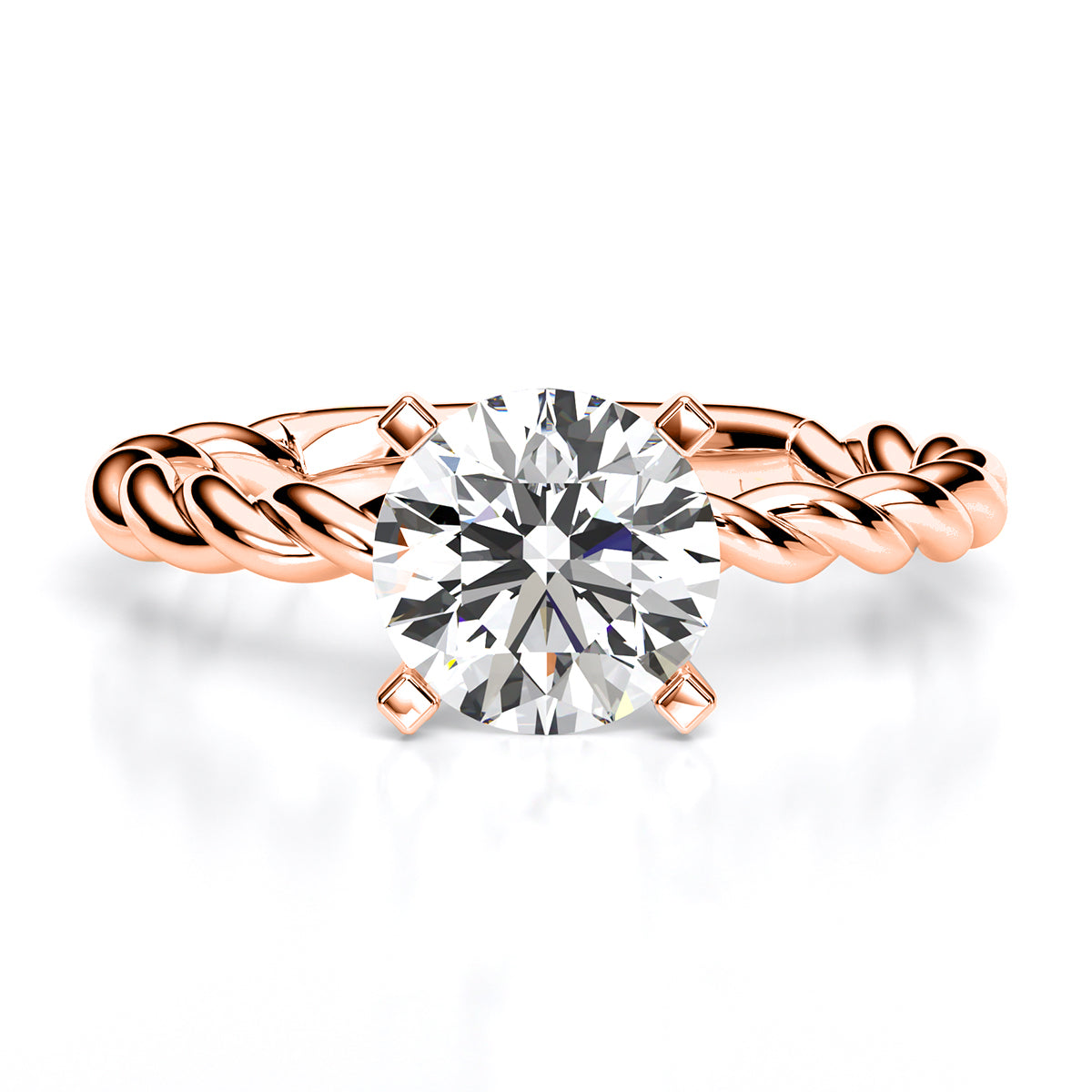 Balsam Round Diamond Engagement Ring (Lab Grown Igi Cert) rosegold