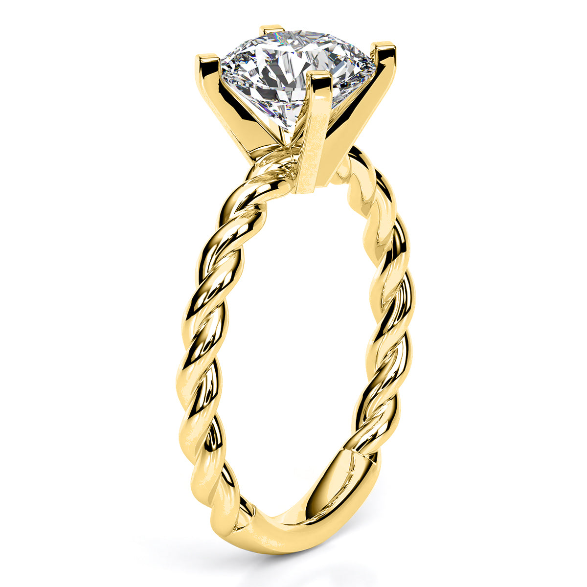 Balsam Round Moissanite Engagement Ring yellowgold