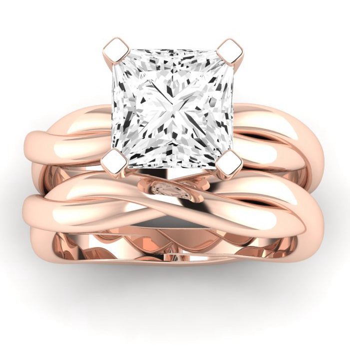 Baneberry Diamond Matching Band Only (does Not Include Engagement Ring)  For Ring With Princess Center rosegold