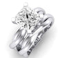 Baneberry Moissanite Matching Band Only (does Not Include Engagement Ring)  For Ring With Princess Center whitegold