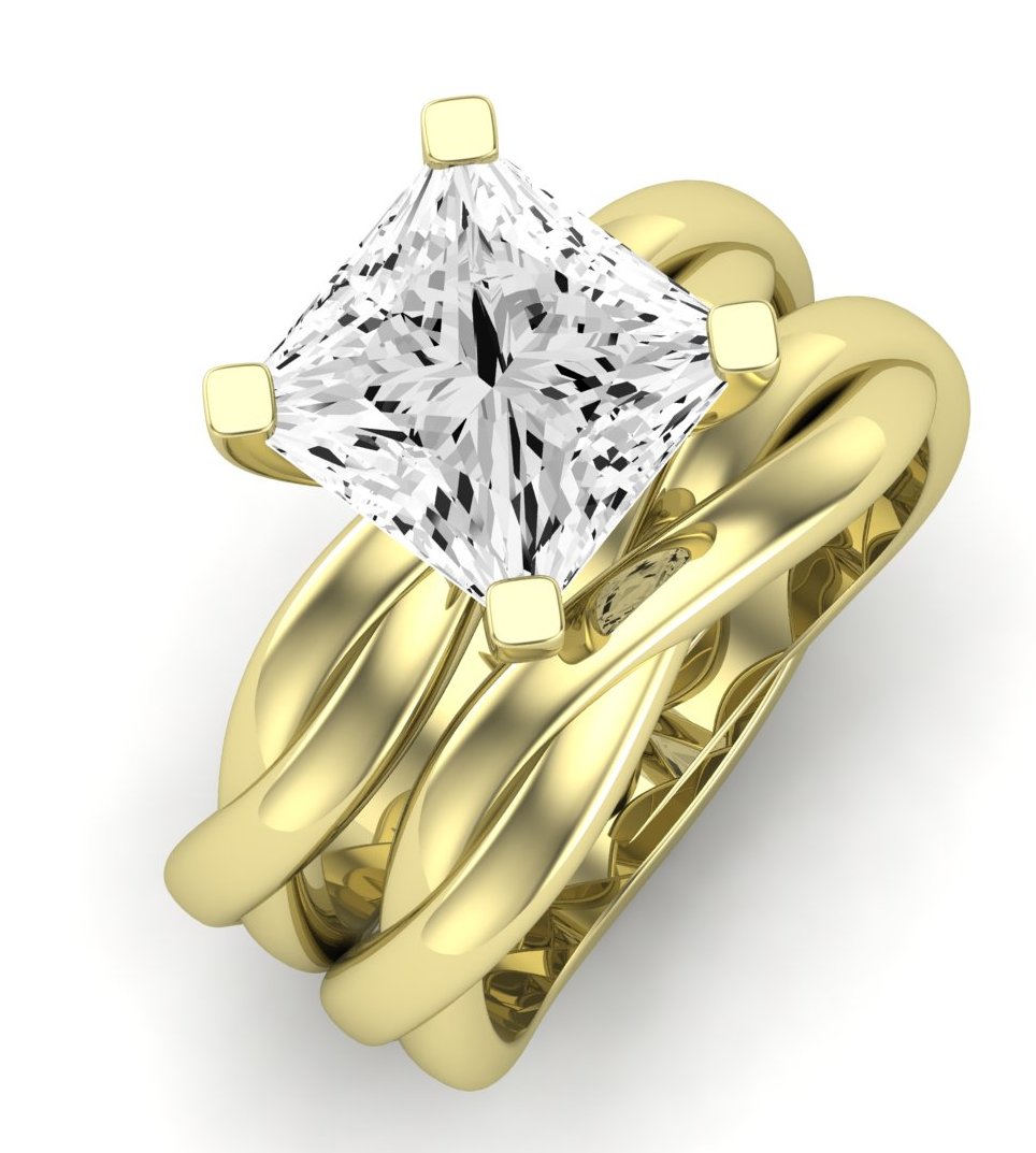 Baneberry Diamond Matching Band Only (does Not Include Engagement Ring)  For Ring With Princess Center yellowgold