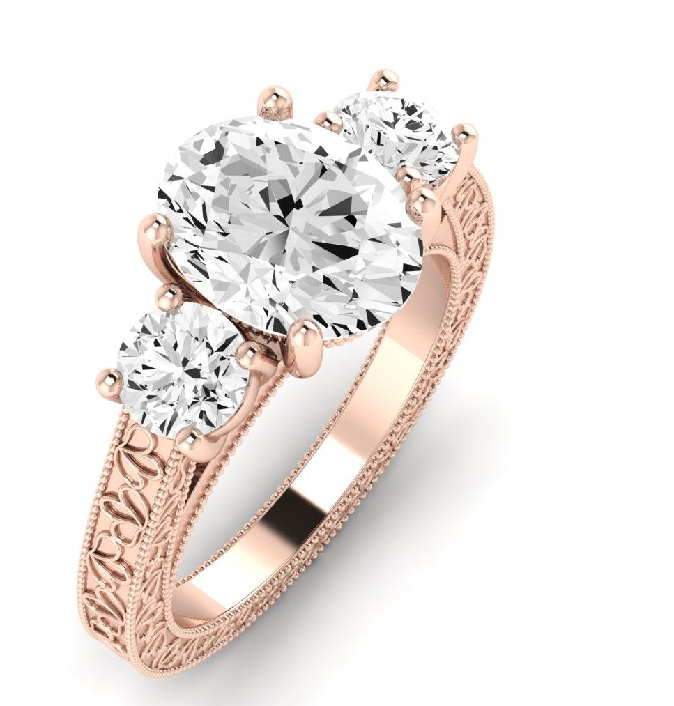 Belladonna Oval Moissanite Engagement Ring rosegold
