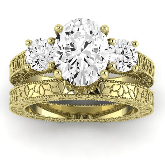 Belladonna Oval Moissanite Bridal Set yellowgold