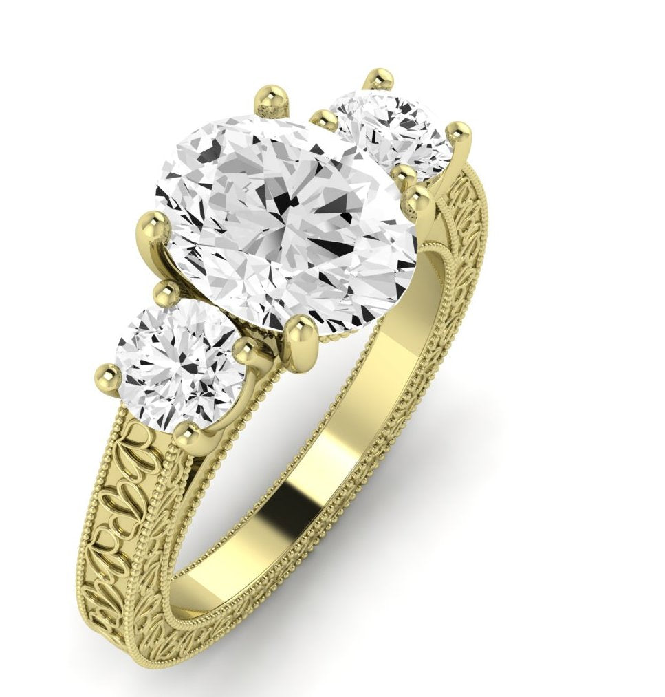 Belladonna Oval Moissanite Engagement Ring yellowgold