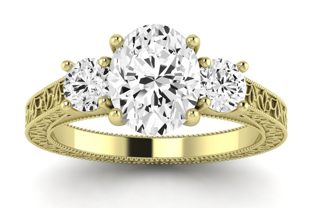 Belladonna Oval Moissanite Engagement Ring yellowgold