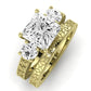 Belladonna Moissanite Matching Band Only (does Not Include Engagement Ring) For Ring With Princess Center yellowgold