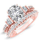 Belle Diamond Matching Band Only (engagement Ring Not Included) For Ring With Cushion Center rosegold